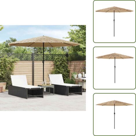 Ombrellone in acciaio - vidaXL Ombrellone Giardino con Palo in Acciaio Marrone 324x324x247 cm - Ombrellone con manovella