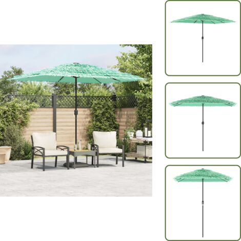 Ombrellone in acciaio - vidaXL Ombrellone Giardino con Palo in Acciaio Verde 300x200x250 cm - Ombrellone verde