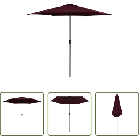 Ombrellone in alluminio -  Ombrellone da Giardino con Palo in Alluminio 270x246 cm Bordò