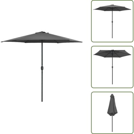 Ombrellone in alluminio - vidaXL Ombrellone da Esterni con Palo in Alluminio 270x246cm Antracite - Ombrellone anti UV