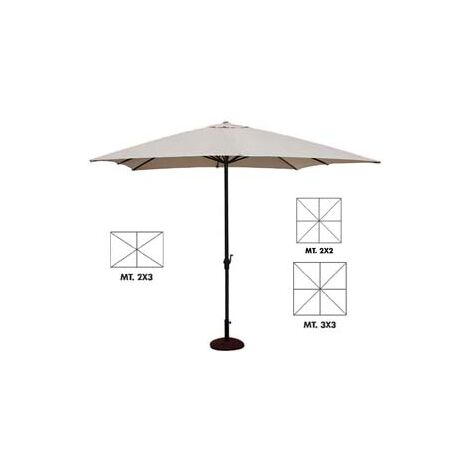 OMBRELLONE IN METALLO CON MANOVELLA  cm.200x200 palo ø mm.38 a 6 stecche    VETTE