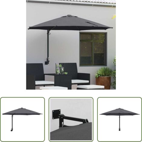 Ombrellone in poliestere -  Ombrello da giardino Antracite 248 x 248 x 148 cm