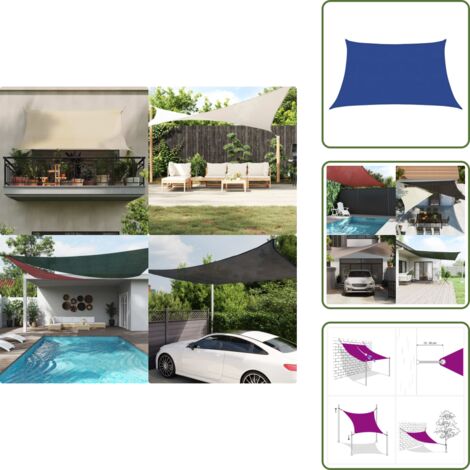 Ombrellone in polietilene - vidaXL Vela Parasole 160 g/m² Blu 3/4x2 m in HDPE - Parasole da terrazza