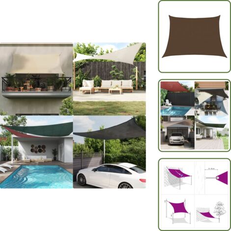 Ombrellone in polietilene - vidaXL Vela Parasole 160 g/m² Marrone 4/5x3 m in HDPE - Ombrellone resistente al sole