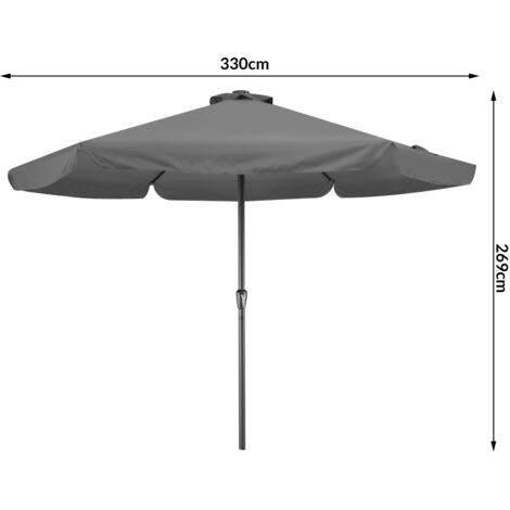 Ombrellone luci solare antracite alluminio Ø330 UV30+