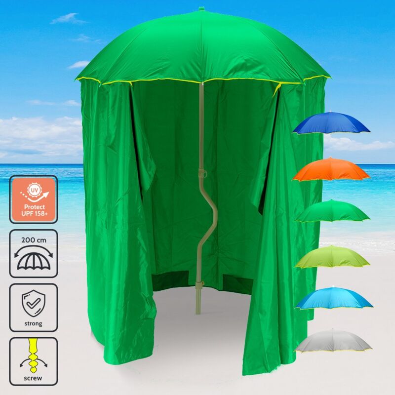 Ombrellone mare Girafacile 200 Cm Protezione uv tenda spiaggia pesca Zeus Colore: Verde