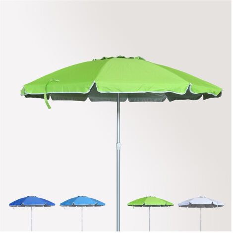 Ombrellone Mare Spiaggia Giardino Metallino 210 Cm Avec Custodi Color Verde