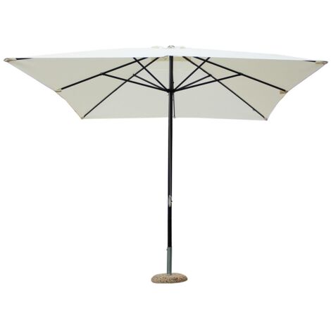 MAGAZZINI COSMA OMBRELLONE MERCURIO 3X4 PALO NERO TELO ECRU 250GR 8 STECCHE CON CARRUCOLA