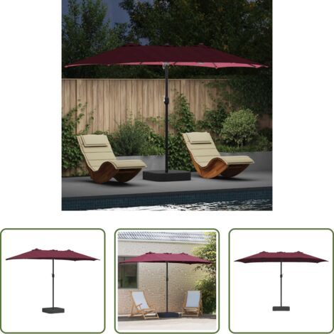 Ombrellone moderno -  Ombrello da giardino Rosso Bordeaux 385 x 209 x 244 cm