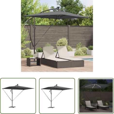Ombrellone moderno -  Ombrellone Antracite 294 x 200 x 270 cm Poliestere e Alluminio