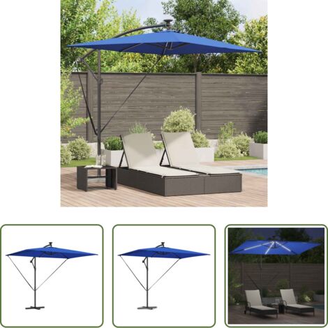 Ombrellone moderno -  Ombrellone Azzurro 294 x 200 x 270 cm Poliestere e Alluminio