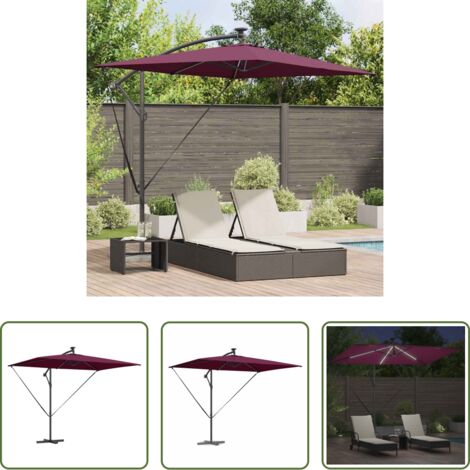 Ombrellone moderno -  Ombrellone Rosso Bordeaux 294 x 200 x 270 cm