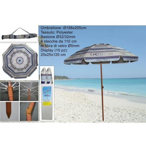 Ombrellone Ocean con antivento in metallo