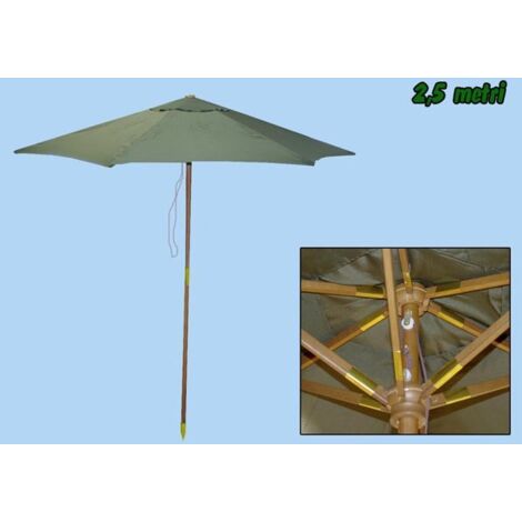 Ombrellone palo in legno 250 cm verde
