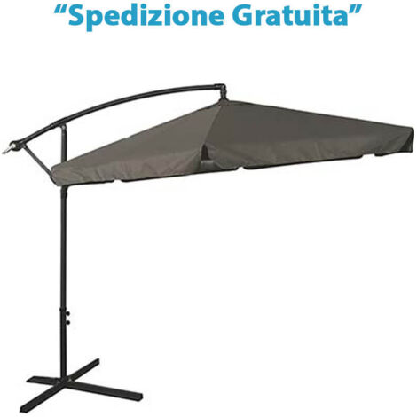OMBRELLONE PALO LATERALE BANANA DOMUS - ACCIAIO/POLY TORTORA MM 48 MT 3 - 1 pezzo