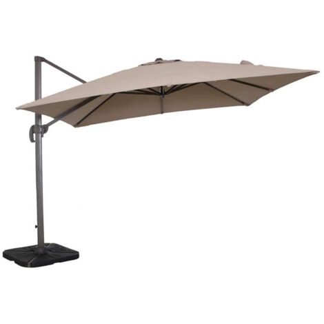 Ombrellone palo laterale "Sunny Bay" in alluminio verniciato da giardino e balcone -3 x 4 Mt / Moka