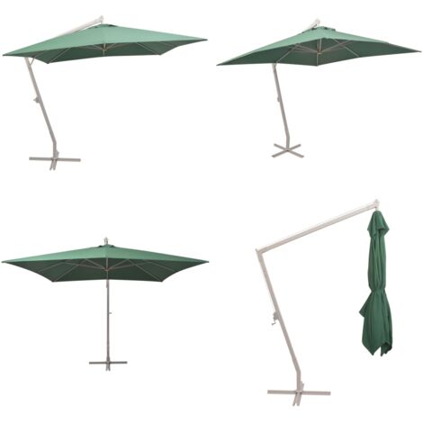 Ombrellone Pensile 300x300 cm Verde Palo in Alluminio - Ombrellone pensile - Ombrellone in alluminio