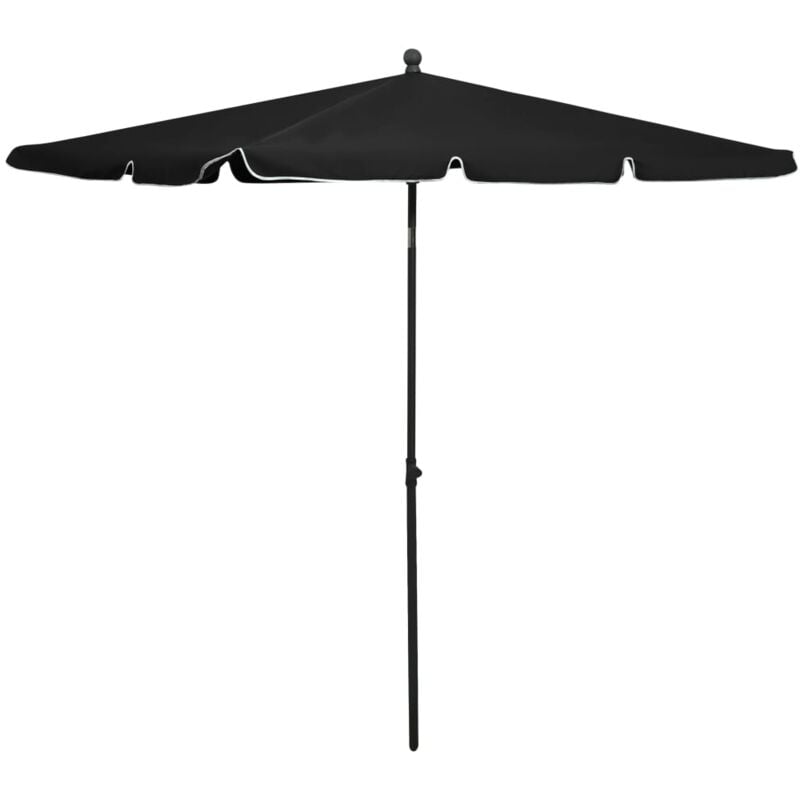 Torana - Ombrellone da Giardino con Palo 210x140 cm Nero vidaXL 9604