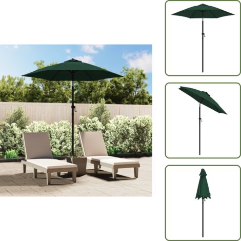 Ombrellone per terrazza - vidaXL Ombrellone Verde 200x224 cm in Alluminio - Ombrellone per giardino