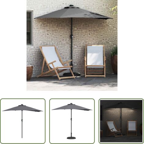 Ombrellone pieghevole -  Ombrello da giardino Antracite 294 x 150 x 223 cm