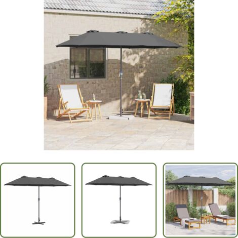 Ombrellone pieghevole -  Ombrello da giardino Antracite 370 x 197 x 239 cm