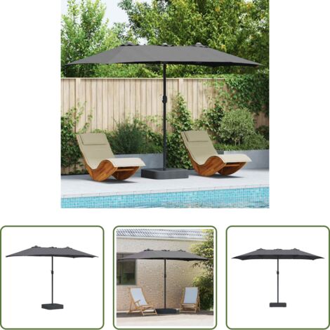 Ombrellone pieghevole -  Ombrello da giardino Antracite 385 x 209 x 244 cm