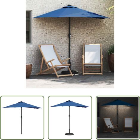 Ombrellone pieghevole -  Ombrello da giardino Azzurro 294 x 150 x 223 cm