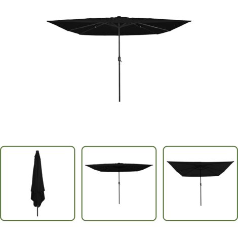 Ombrellone pieghevole -  Ombrello da giardino Nero 295 x 295 x 245 cm