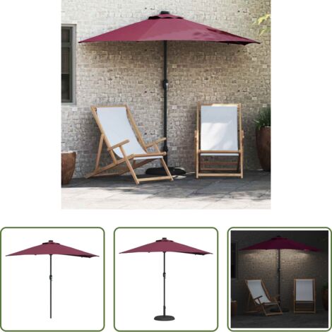 Ombrellone pieghevole -  Ombrello da giardino Rosso Bordeaux 294 x 150 x 223 cm