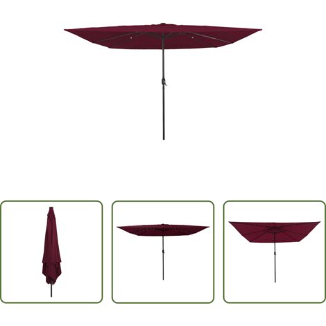 Ombrellone pieghevole -  Ombrello da giardino Rosso Bordeaux 295 x 295 x 245 cm