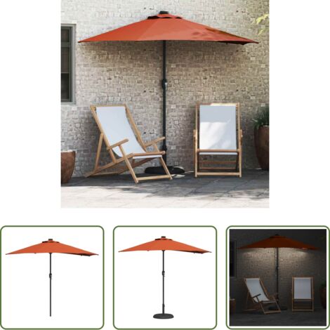 Ombrellone pieghevole -  Ombrello da giardino Terracotta 294 x 150 x 223 cm