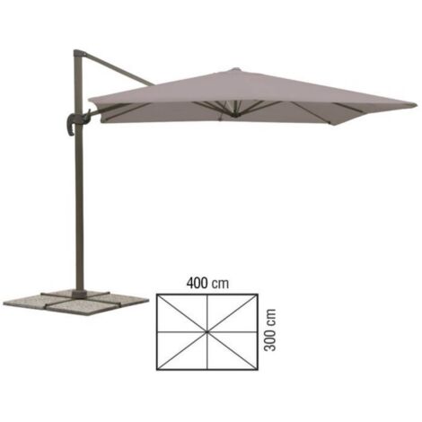 Ombrellone Rectangular con Brazo Lateral 4x3 Metros Color Tortora
