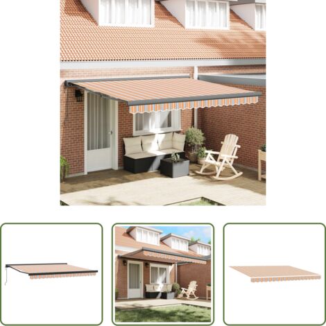 Ombrellone retrattile -  Tenda da Sole Multicolore 400 × 300 cm Poliestere e Alluminio