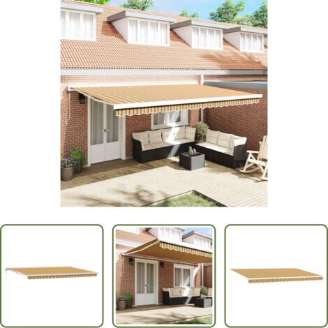 Ombrellone retrattile -  Tenda da Sole Multicolore 500 × 300 cm Poliestere e Alluminio