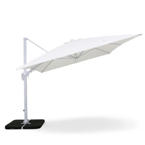 Ombrellone rettangolare 3x4 metri bianco in alluminio con telo poliestere 350gr