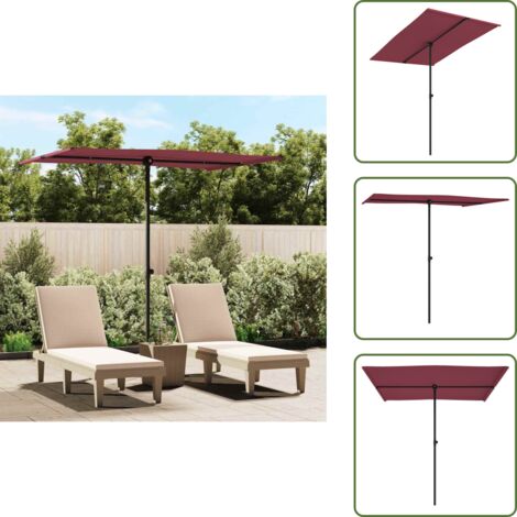 Ombrellone rotativo - vidaXL Ombrellone da Giardino con Palo in Alluminio 2x1,5 m Bordò - Ombrellone regolabile