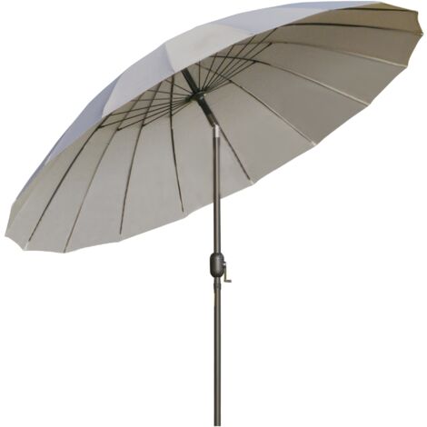 Ombrellone Rotondo Ø250x240 cm a 18 Stecche in Metallo e Poliestere Grigio