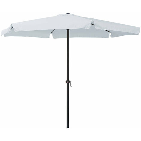 Ombrellone Rotondo da Giardino Ø 3 m Palo Ø48 mm Struttura in Acciaio Esterno Bianco