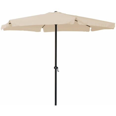 Ombrellone Rotondo da Giardino Ø3 m Palo Ø48 mm Struttura in Acciaio Esterno Écru