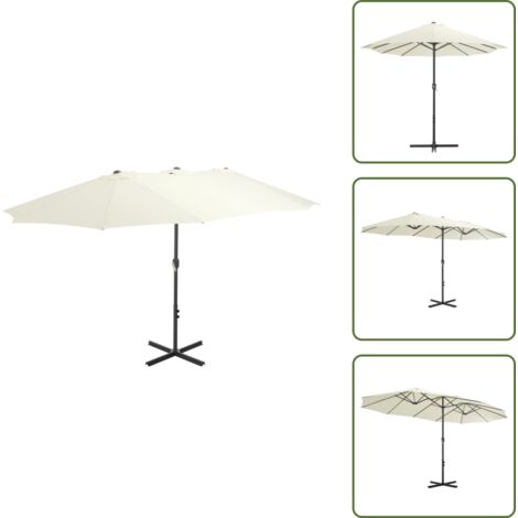 Ombrellone sabbia - vidaXL Ombrellone da Esterni con Palo in Alluminio 460x270 cm Sabbia - Protezione dal sole