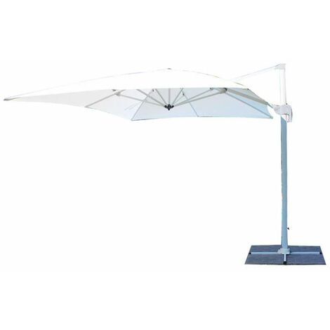 OMBRELLONE SATURNO BIANCO 3X4  PALO GIREVOLE 53X77 TELO BIANCO 220GR BRACCIO LAT