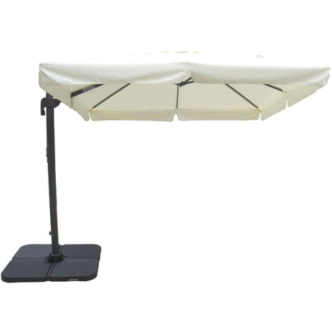 OMBRELLONE SATURNO CON TELO BIANCO 3 X 3 MT