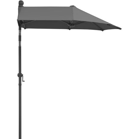 Ombrellone Schneider Salerno Mezza, antracite, rettangolare 150x150 cm, struttura in acciaio, copertura in poliestere, mezzo ombrellone da balcone, 5,94 kg