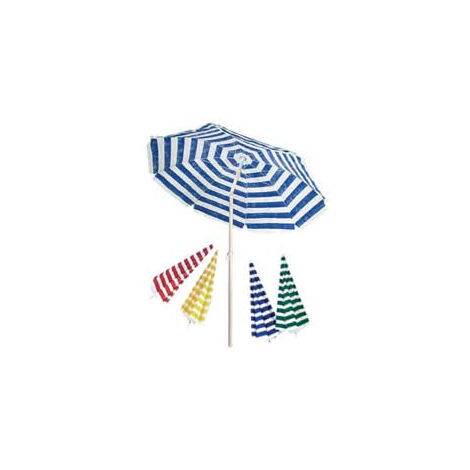 Ombrellone Spiaggia In Cotone Tondo Cm.200 - colore bianco/blu
