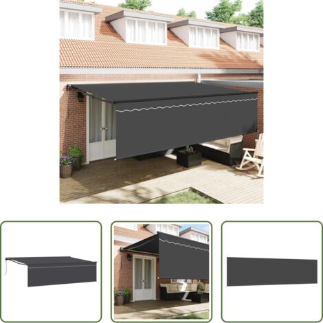 Ombrellone -  Tenda Retrattile Antracite 500 × 300 cm Poliestere e Alluminio