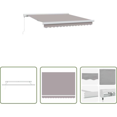 Ombrellone -  Tenda Retrattile Grigio chiaro 300 x 250 cm Tessuto e Metallo