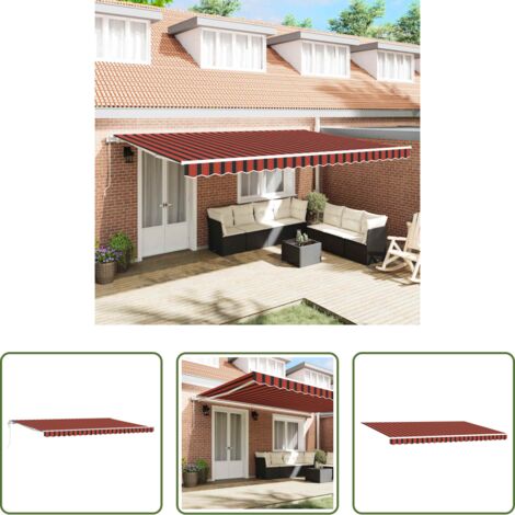 Ombrellone -  Tettuccio Elettrico Retrattile arancione e marrone 500 × 300 cm