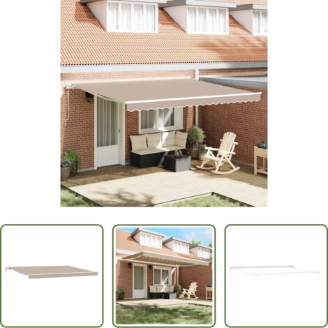Ombrellone -  Tettuccio Elettrico Retrattile Beige 450 × 300 cm