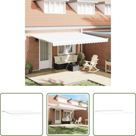 Ombrellone -  Tettuccio Elettrico Retrattile Bianco 450 × 300 cm
