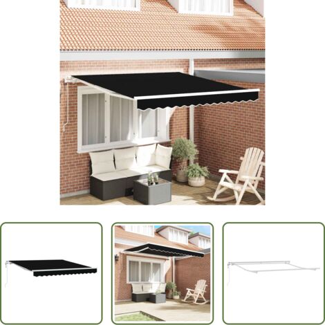 Ombrellone -  Tettuccio Elettrico Retrattile Nero 300 x 250 cm
